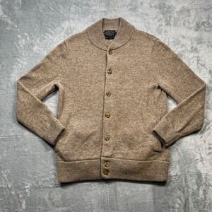 Pendleton Cardigan Sweater Mens Brown Washable Shetland Wool Shawl Collar Knit M